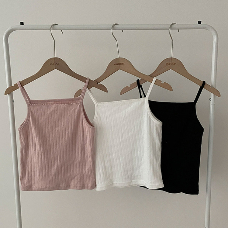 로아 펀칭 레이스 골지 나시 가디건 세트