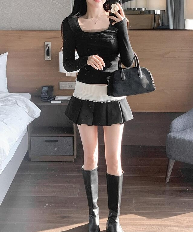 レースTシャツ BLACK