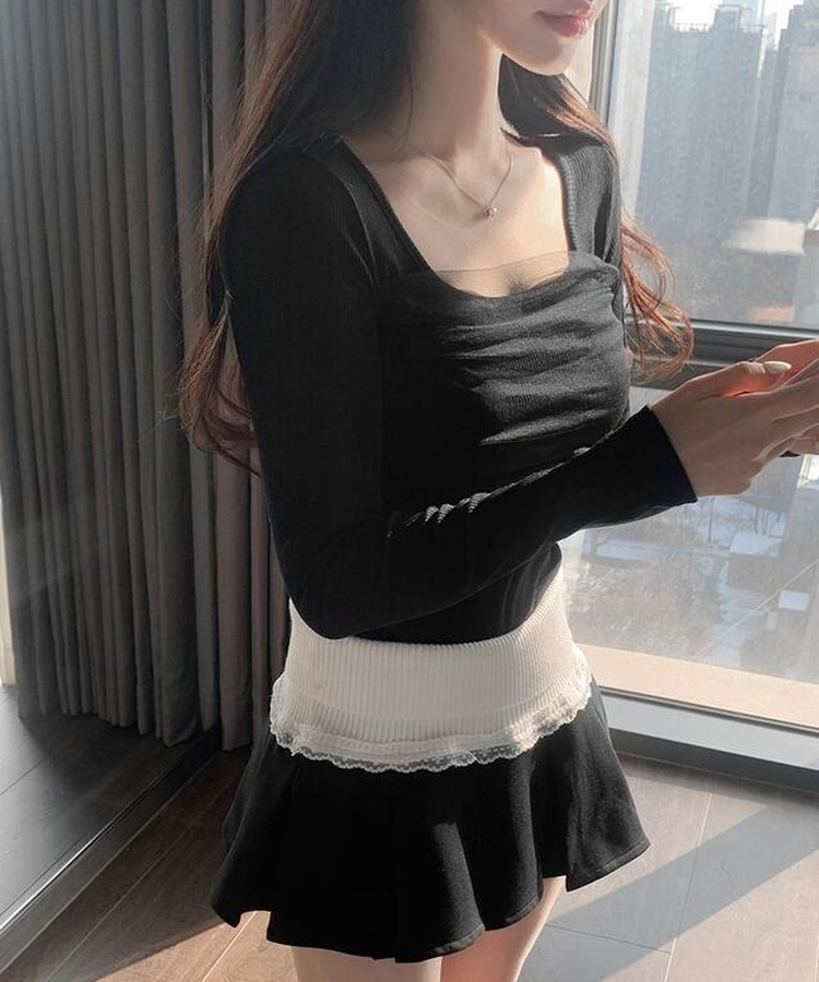 レースTシャツ BLACK