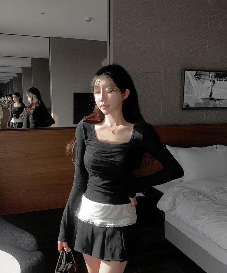 レースTシャツ BLACK