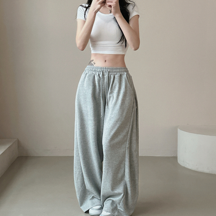 ピンタックポケットワイドトレーニングパンツ GREY