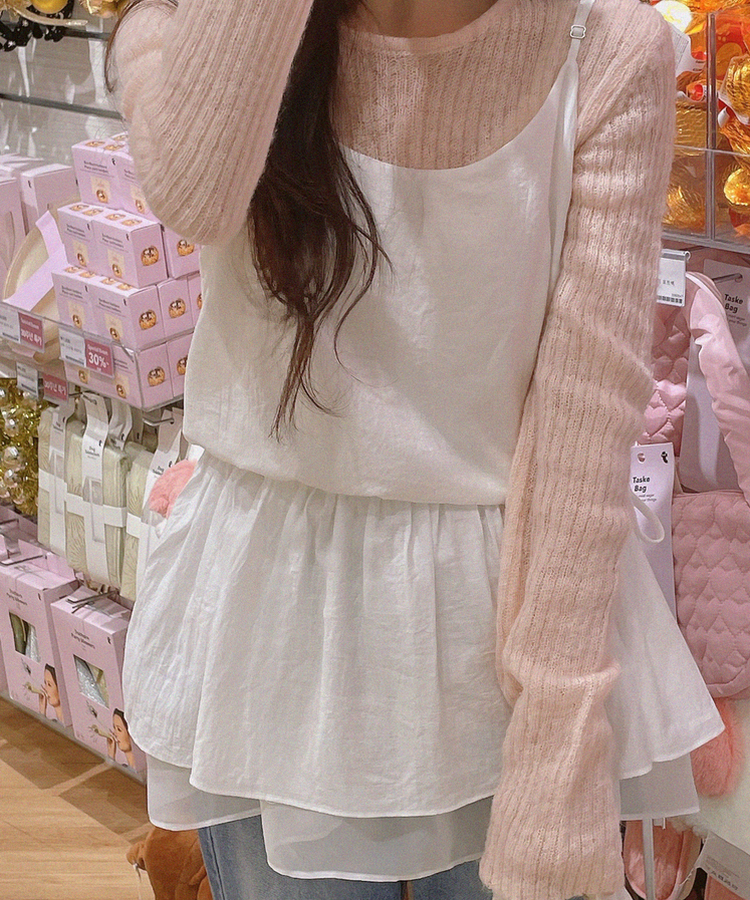 フォーリングモヘアニット(6color) PINK