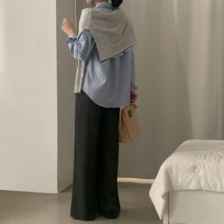 핑커 스트라이프 포켓 루즈핏 카라 셔츠남방 3color