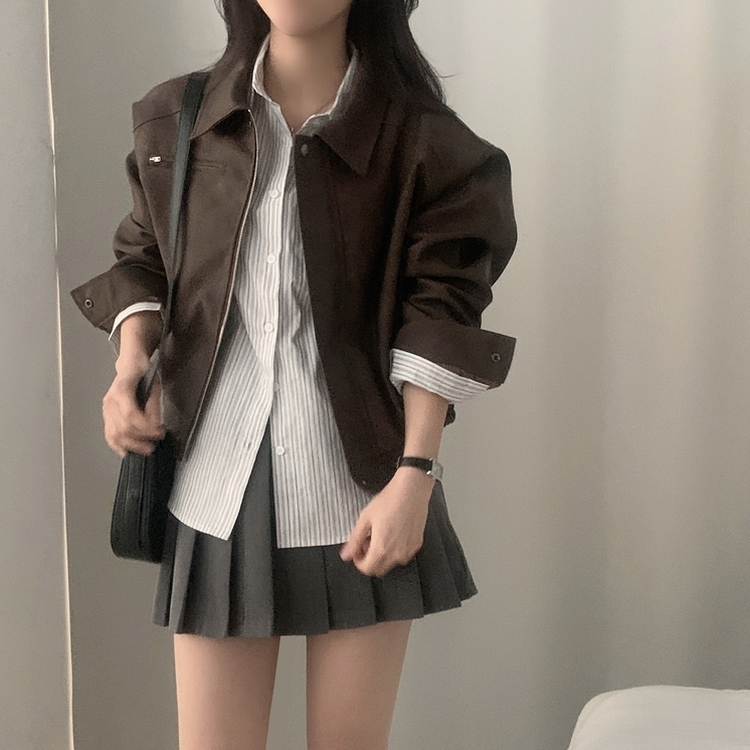 핑커 스트라이프 포켓 루즈핏 카라 셔츠남방 3color