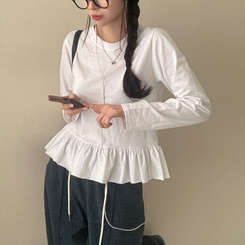 レイヤードフリルTシャツ IVORY