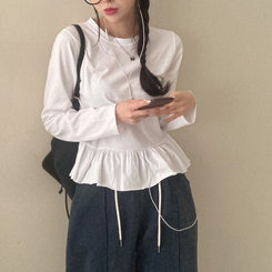 レイヤードフリルTシャツ IVORY