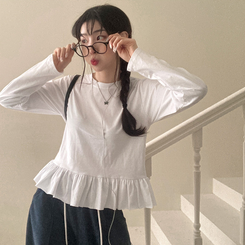 レイヤードフリルTシャツ IVORY