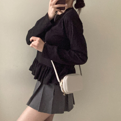 レイヤードフリルTシャツ BLACK