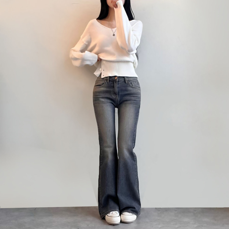 ビンテージウォッシングブーツカットデニムパンツ BLUE