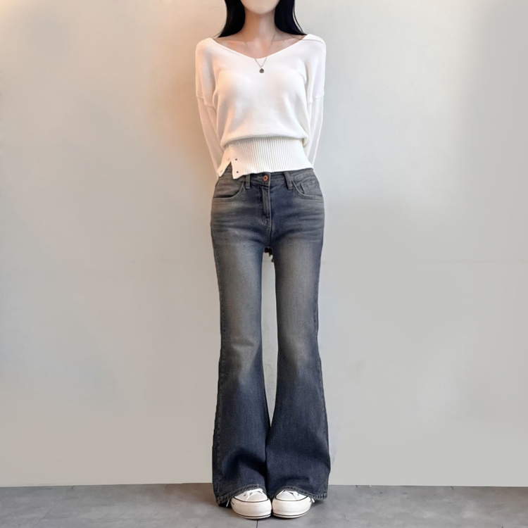 ビンテージウォッシングブーツカットデニムパンツ BLUE