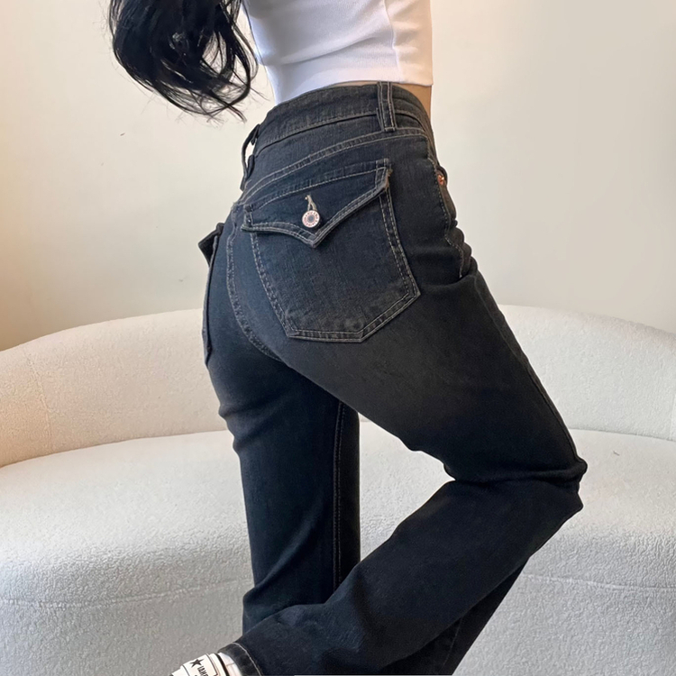 ビンテージウォッシングブーツカットデニムパンツ DARK DENIM
