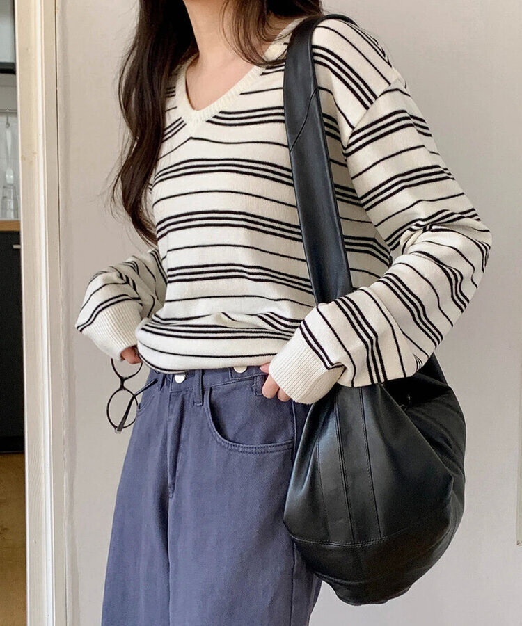 ストライプニット IVORY