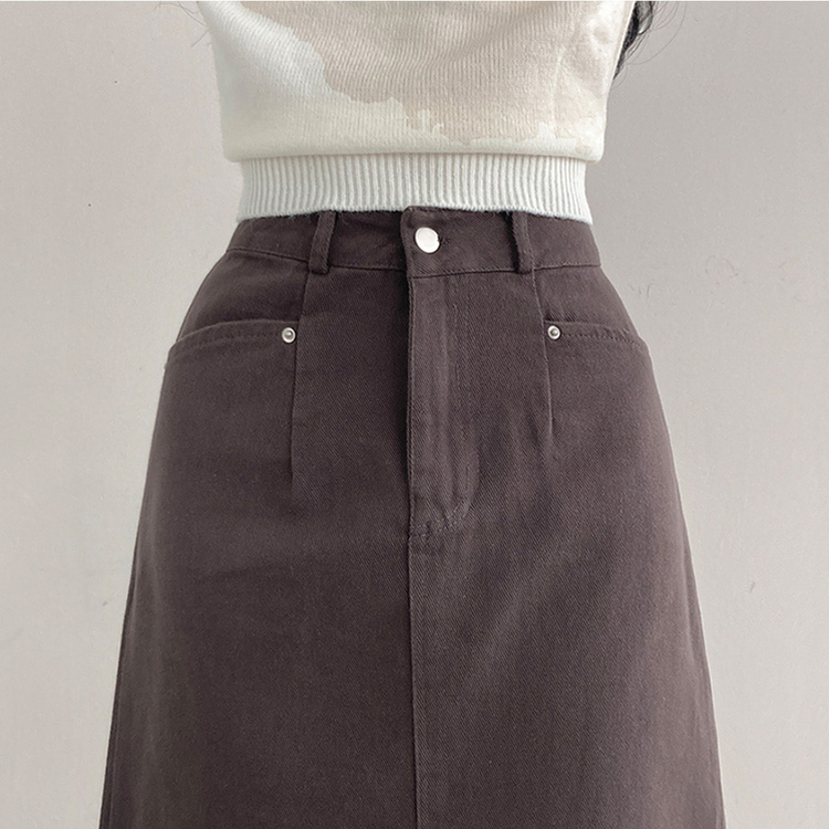 バックスリットロングスカート CHARCOAL