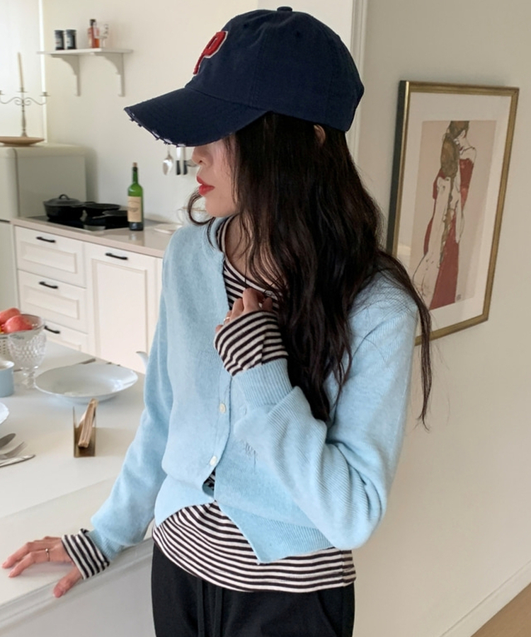 レタリングビンテージベースボールキャップ(6color) NAVY