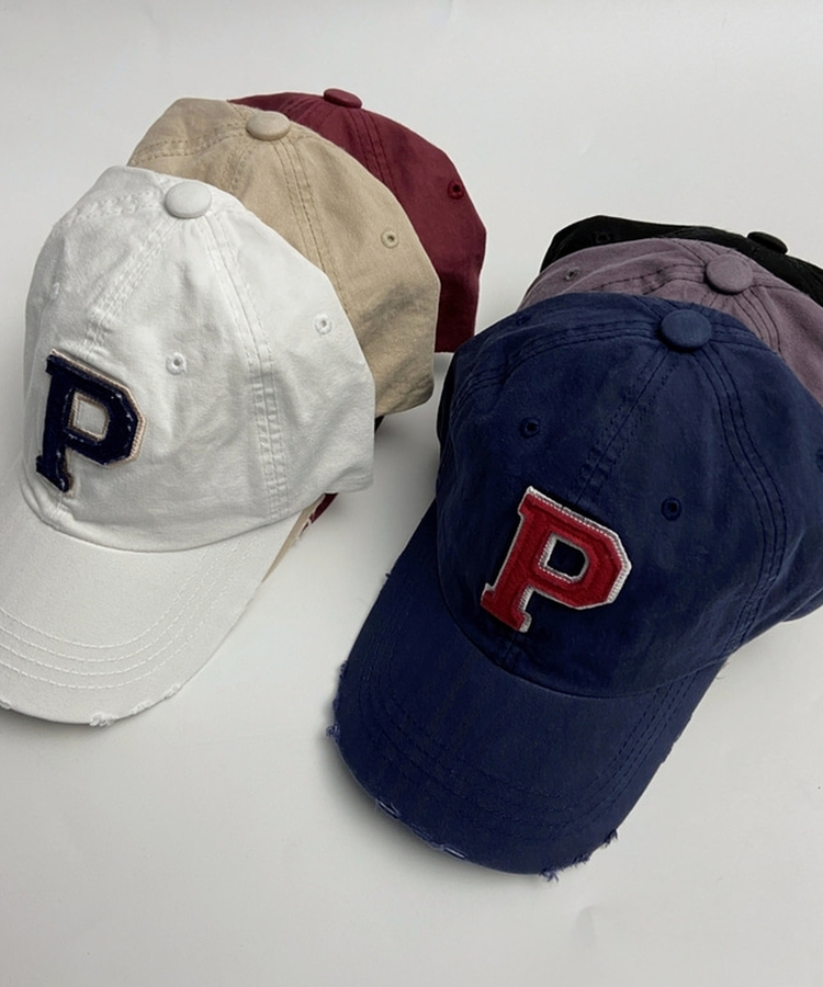 レタリングビンテージベースボールキャップ(6color)