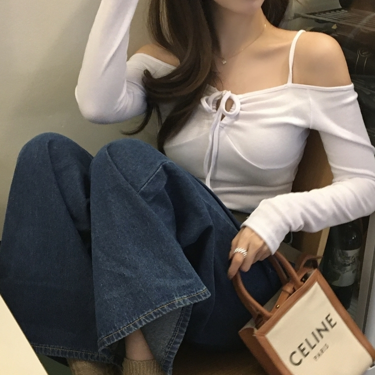 リボンホルターネックTシャツ WHITE