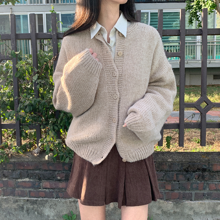 アルパカラウンドルーズニットガーディガン(5color) BEIGE