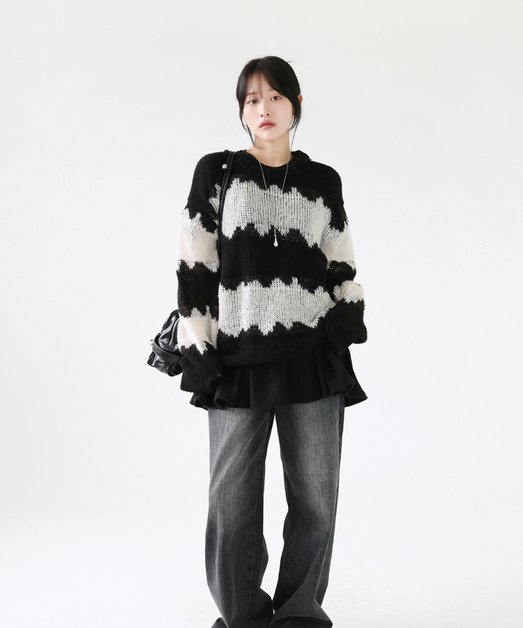 ルージュアルパカニット(5color) BLACK