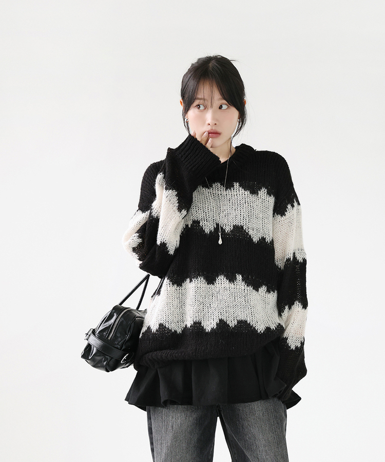 ルージュアルパカニット(5color) BLACK