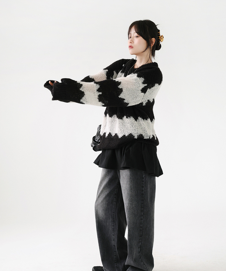 ルージュアルパカニット(5color) BLACK
