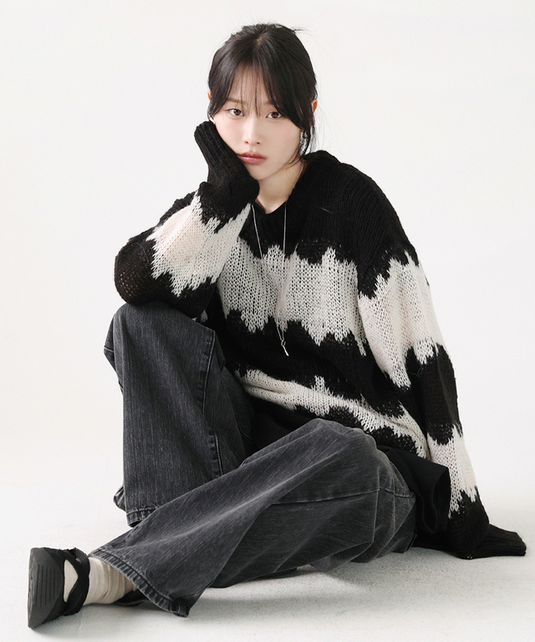 ルージュアルパカニット(5color) BLACK