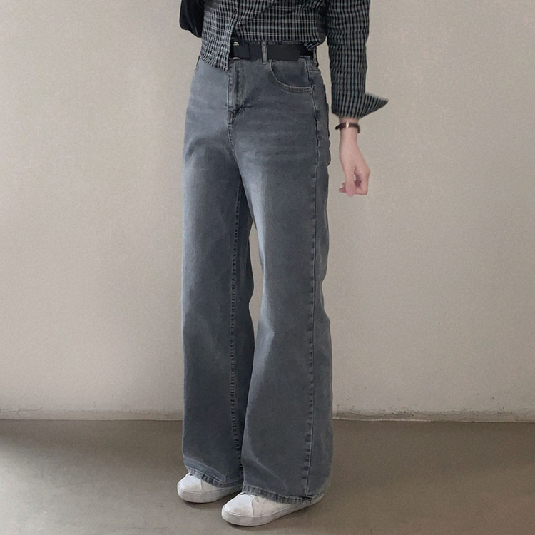 スパンバンディングワイドデニムパンツ BLUE