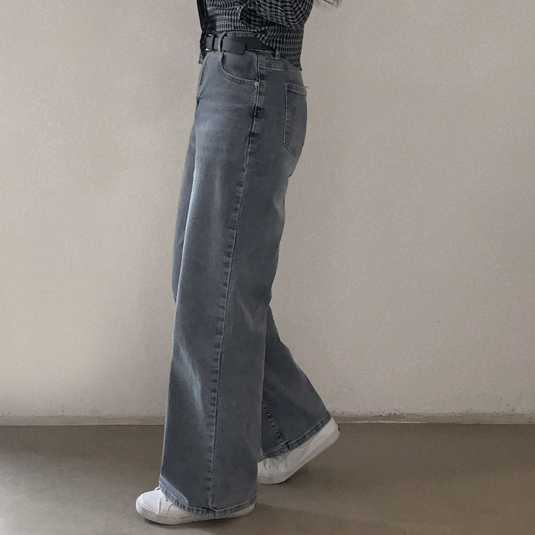 スパンバンディングワイドデニムパンツ BLUE
