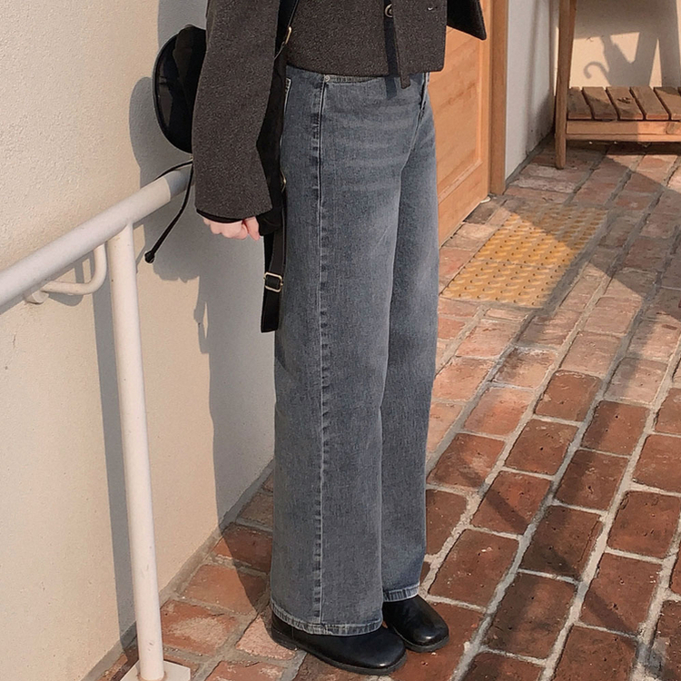 スパンバンディングワイドデニムパンツ BLUE