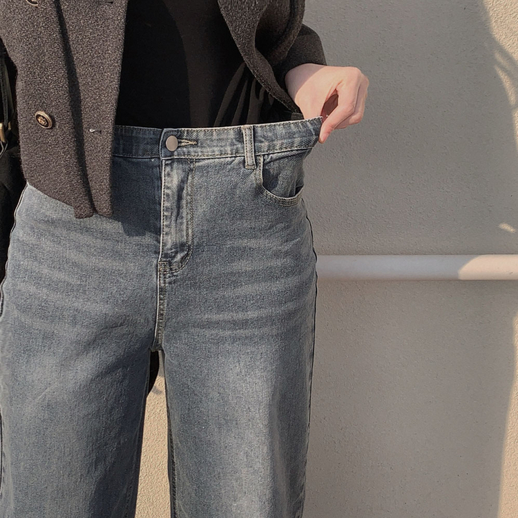 スパンバンディングワイドデニムパンツ BLUE