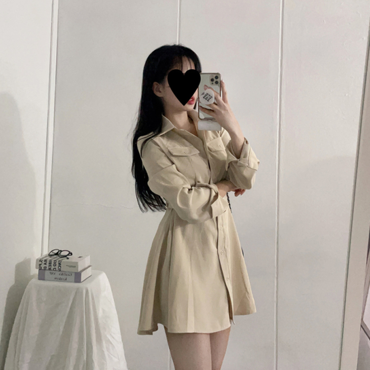 【ベルト付き】シャツワンピース BEIGE