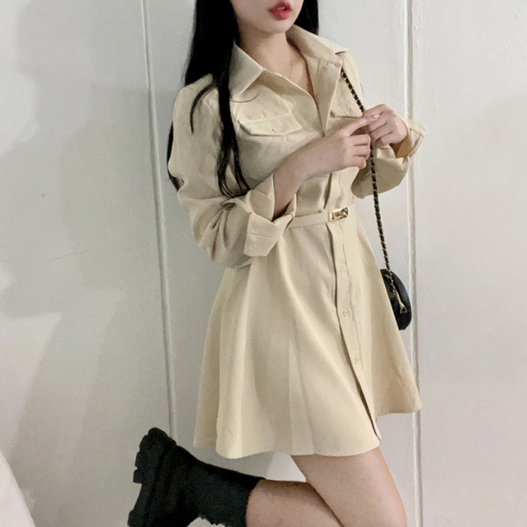 【ベルト付き】シャツワンピース BEIGE