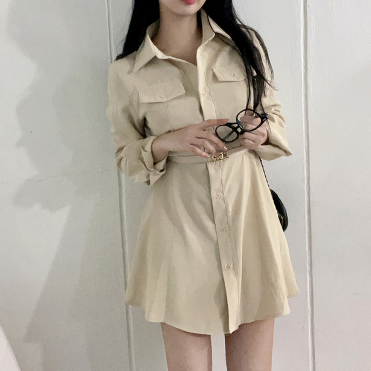 【ベルト付き】シャツワンピース BEIGE