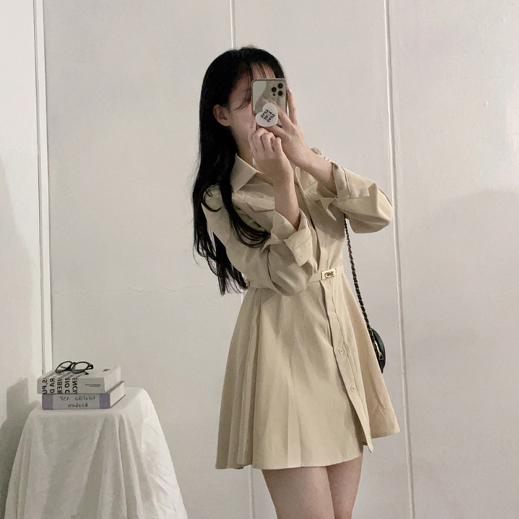 【ベルト付き】シャツワンピース BEIGE