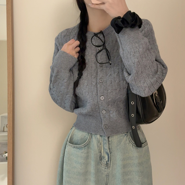 ケーブルデイリーニットカーディガン(9color) GREY