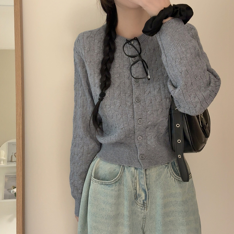 ケーブルデイリーニットカーディガン(9color) GREY