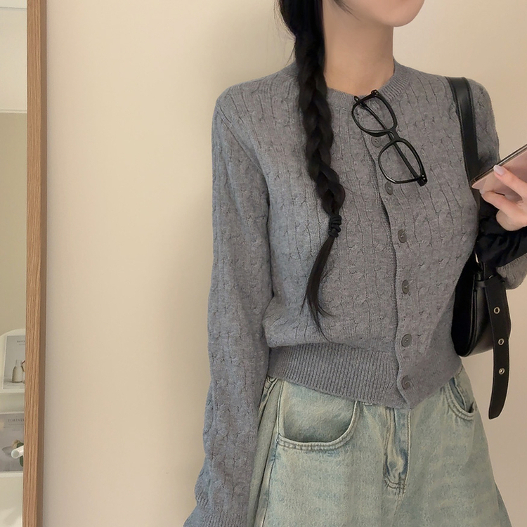 ケーブルデイリーニットカーディガン(9color) GREY
