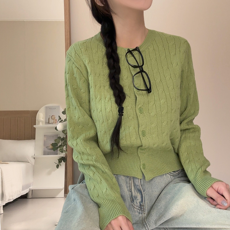 ケーブルデイリーニットカーディガン(9color) KHAKI