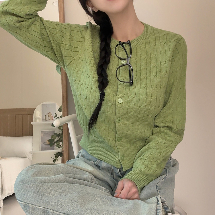 ケーブルデイリーニットカーディガン(9color) KHAKI