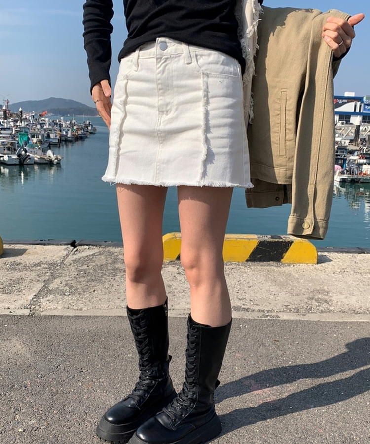 ビンテージコットンミニスカート WHITE