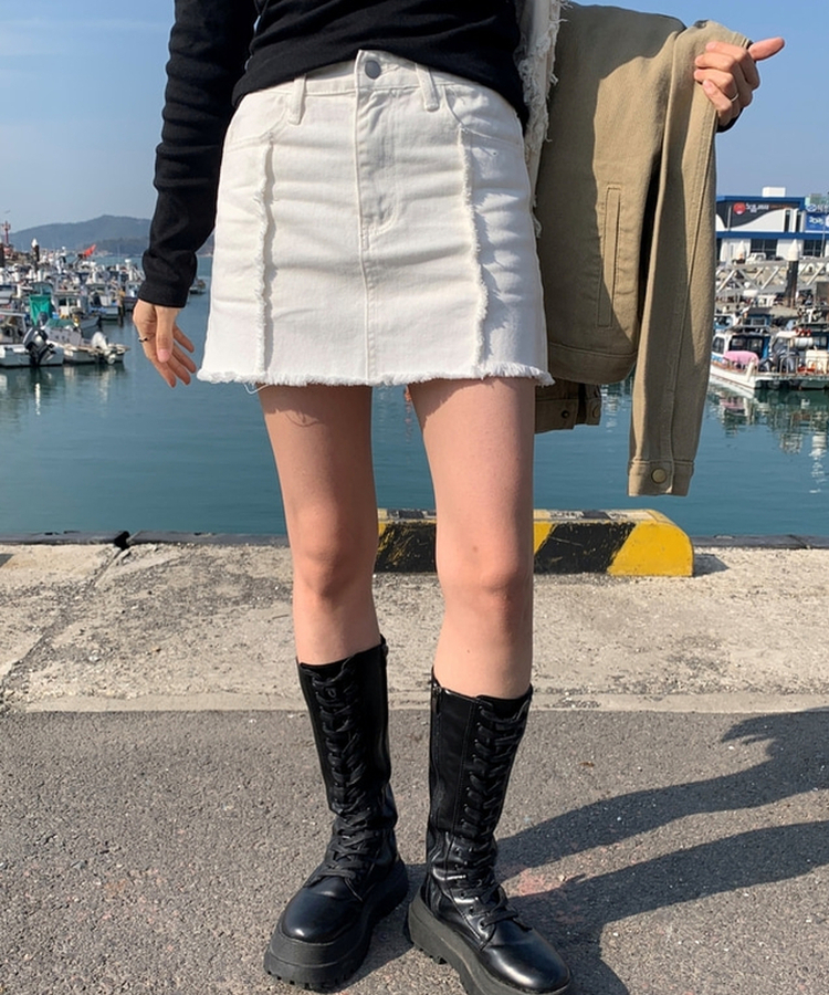 ビンテージコットンミニスカート WHITE