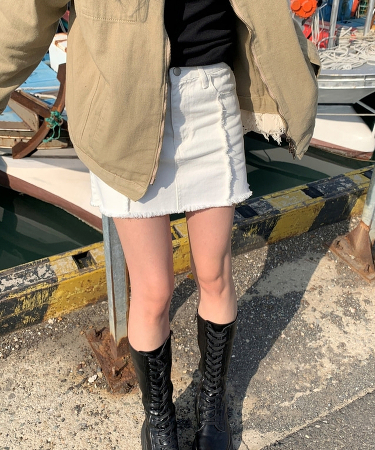 ビンテージコットンミニスカート WHITE