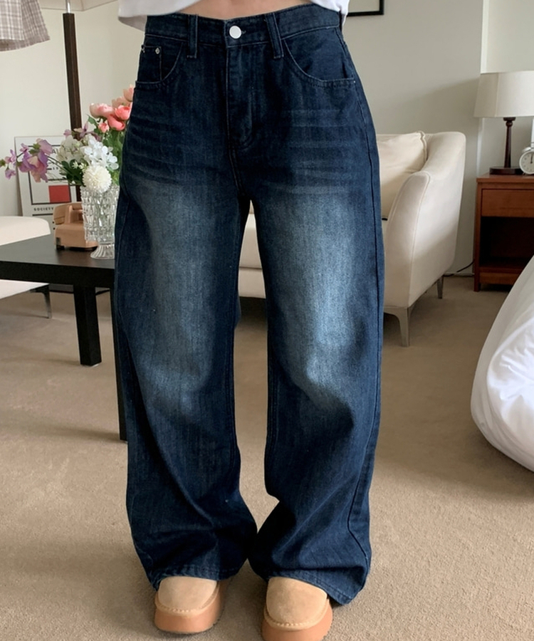 ウォッシングワイドデニムパンツ DARK DENIM
