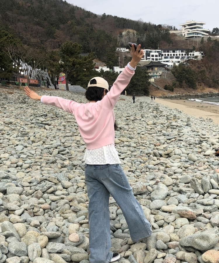 ウォッシングワイドデニムパンツ LIGHT DENIM