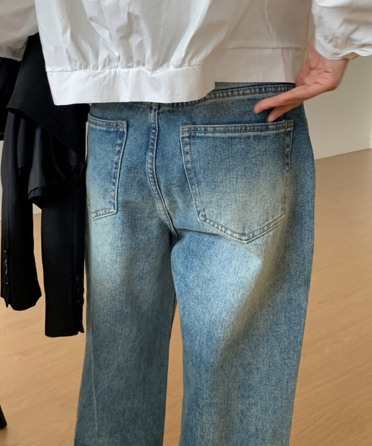 ビンテージウォッシングワイドデニムパンツ BLUE