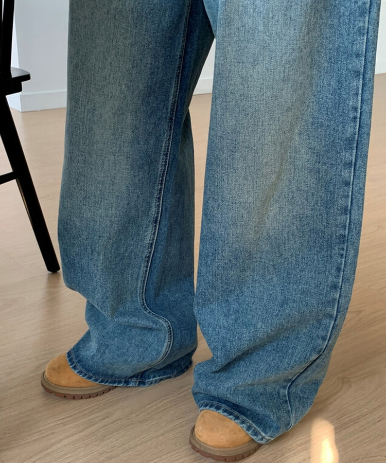 ビンテージウォッシングワイドデニムパンツ BLUE