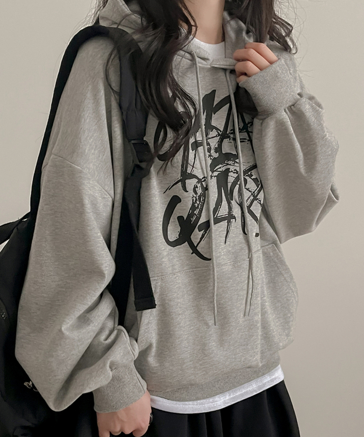 ゲインレタリングフード GRAY
