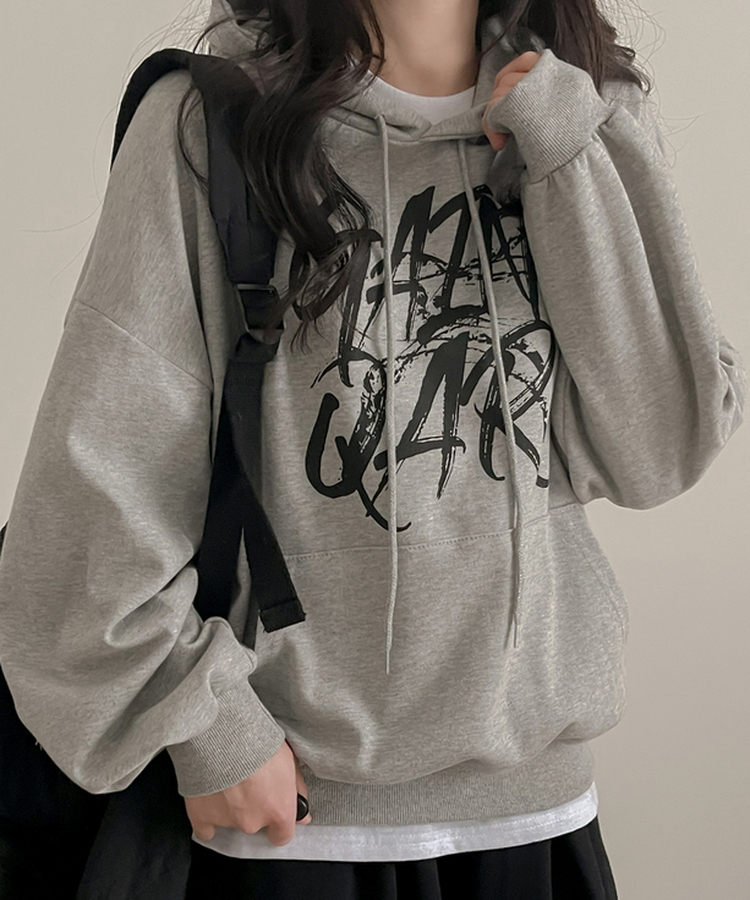 ゲインレタリングフード GRAY
