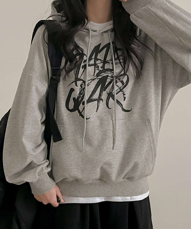 ゲインレタリングフード GRAY