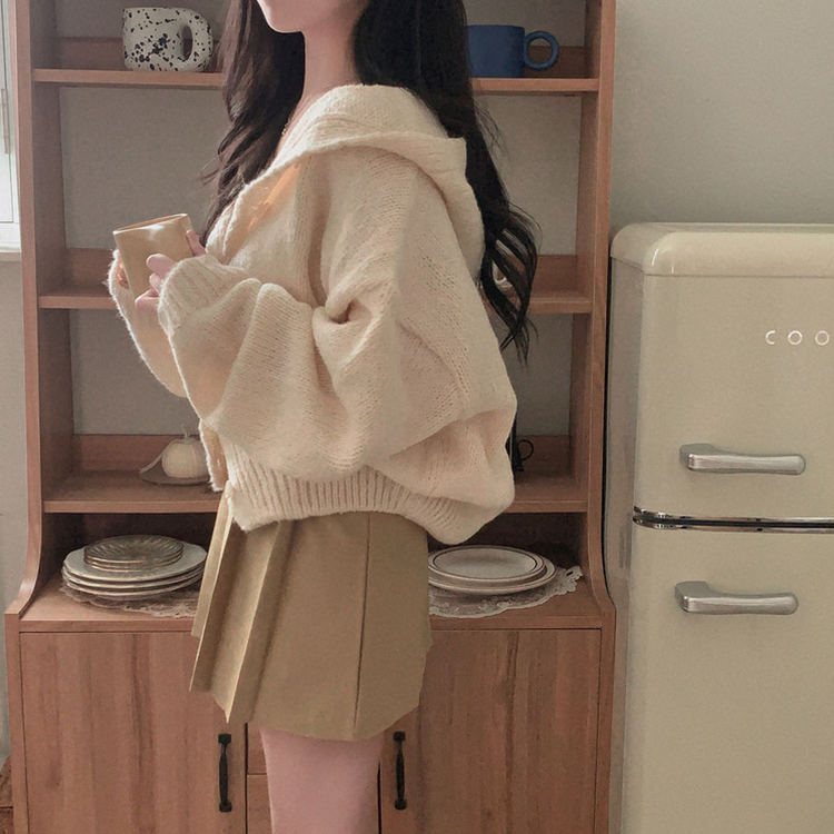 ハイウエストボタンプリーツミニスカート BEIGE