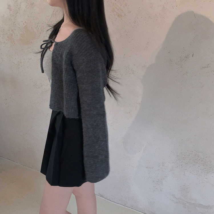 ハイウエストボタンプリーツミニスカート BLACK